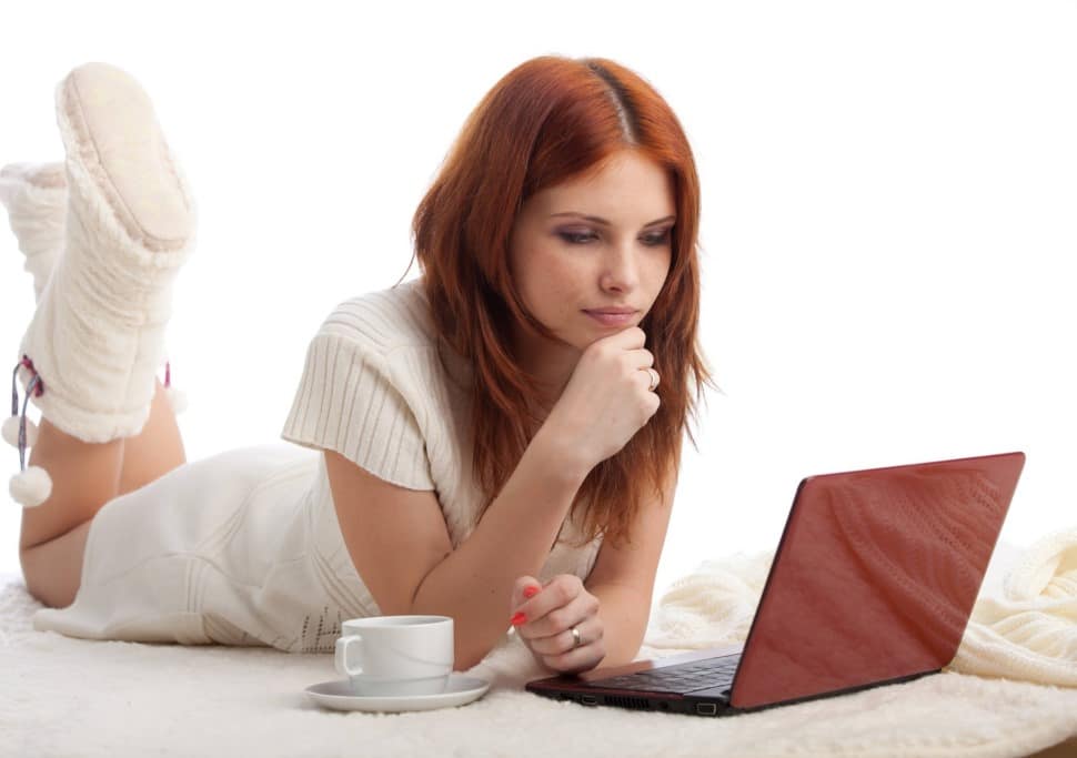 woman using laptop